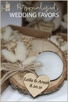 Bridal Shower Wooden Tealight Holder with Dried Flower