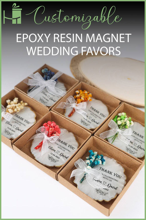 epoxy wedding magnet favors