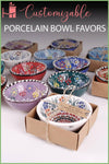 Bridal Shower Handmade Turkish Cini Porcelain Bowl Favors, Personalized Wedding Favors for Guests Items designed by Happy Times Favors, a handmade gift shop. This items are ideal for, Wedding Gift, Bridal Shower gift, Baby Shower gift, Christening gift, Baptism gift, Graduation gift, birthday gift or any Party favors and thank you gifts.