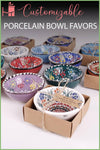 Bridal Shower Handmade Turkish Cini Porcelain Bowl Favors, Personalized Wedding Favors for Guests