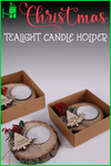 Christmas Personalized Wood Tealight Candle Holder Favors, Custom Christmas Gifts