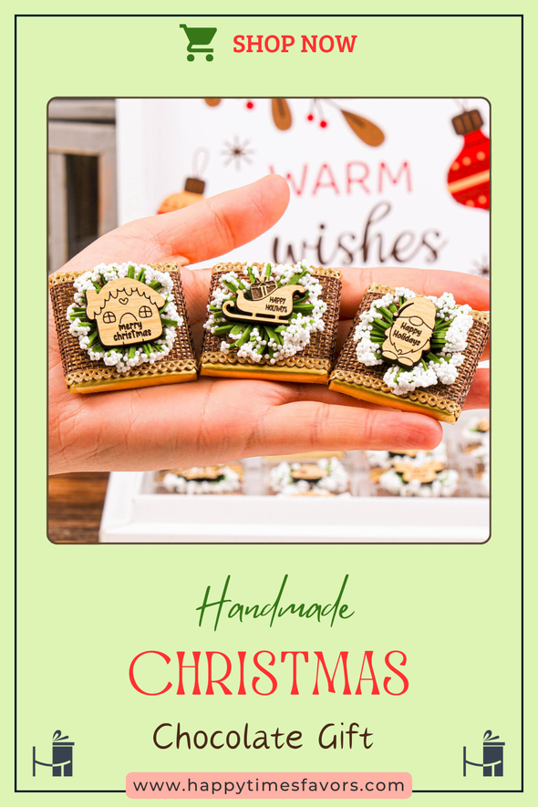 Christmas Chocolate Box, Christmas Present Idea Chocolate Favor, Christmas Chocolate Gift, Xmas Gift Idea, Noel Gift, Christmas Gifts for Girlfriend, Xmas Chocolate Box, Holiday Chocolate Designed by Happy Times Favors, a handmade gift shop ideal for christmas present idea unique Christmas gift Noel gift Christmas chocolate gift box Xmas Gift