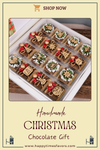 Christmas Chocolate Box, Christmas Present Idea Chocolate Favor, Christmas Chocolate Gift, Xmas Gift Idea, Noel Gift, Christmas Gifts for Girlfriend, Xmas Chocolate Box, Holiday Chocolate Designed by Happy Times Favors, a handmade gift shop ideal for christmas present idea unique Christmas gift Noel gift Christmas chocolate gift box Xmas Gift