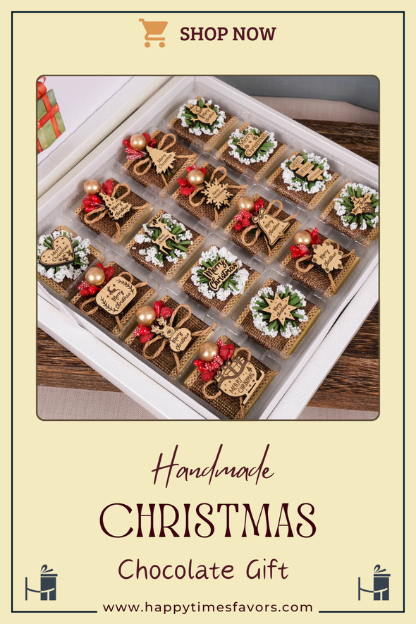 Christmas Chocolate Box, Christmas Present Idea Chocolate Favor, Christmas Chocolate Gift, Xmas Gift Idea, Noel Gift, Christmas Gifts for Girlfriend, Xmas Chocolate Box, Holiday Chocolate Designed by Happy Times Favors, a handmade gift shop ideal for christmas present idea unique Christmas gift Noel gift Christmas chocolate gift box Xmas Gift