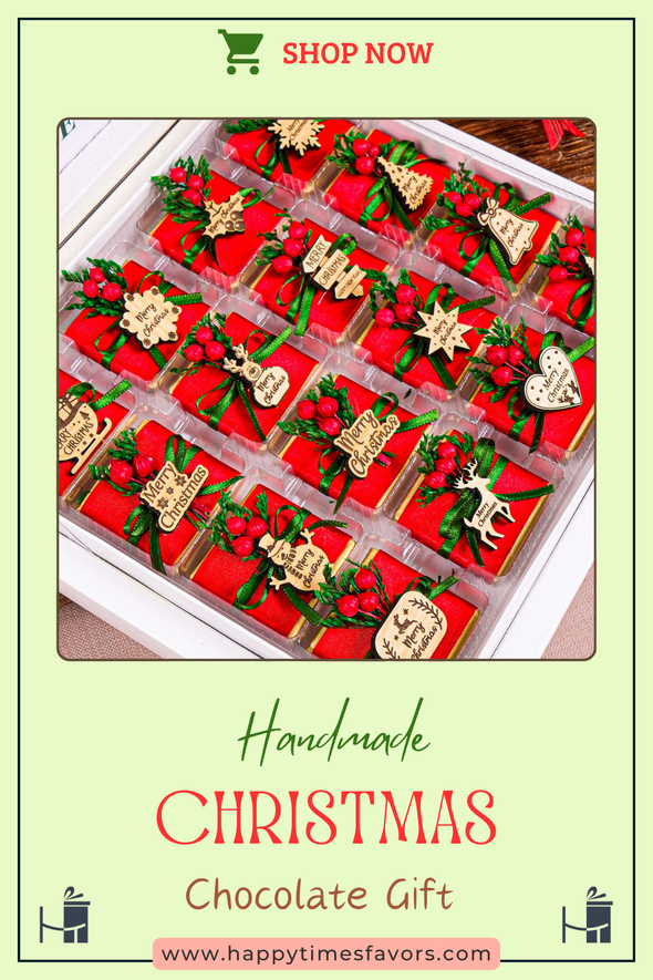 Christmas Chocolate Box, Christmas Present Idea Chocolate Favor, Christmas Chocolate Gift, Xmas Gift Idea, Noel Gift, Christmas Gifts for Girlfriend, Xmas Chocolate Box, Holiday Chocolate Designed by Happy Times Favors, a handmade gift shop ideal for christmas present idea unique Christmas gift Noel gift Christmas chocolate gift box Xmas Gift