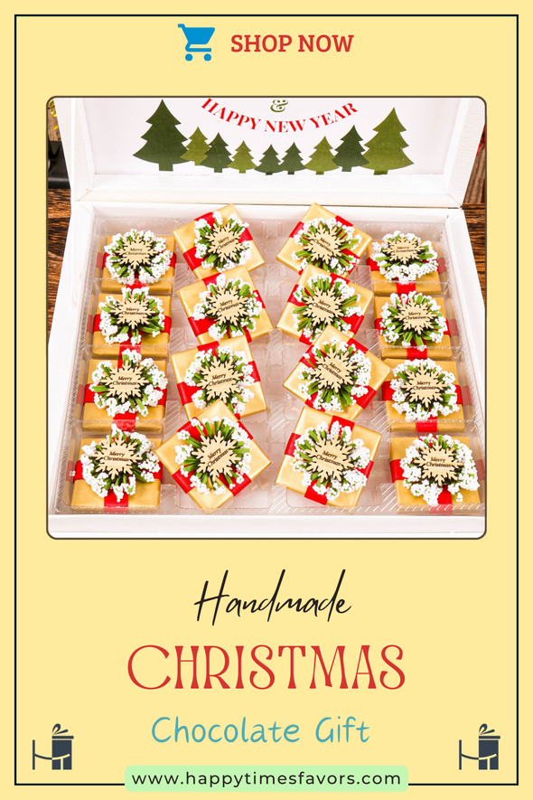 Christmas Chocolate Box, Christmas Present Idea Chocolate Favor, Christmas Chocolate Gift, Xmas Gift Idea, Noel Gift, Christmas Gifts for Girlfriend, Xmas Chocolate Box, Holiday Chocolate Designed by Happy Times Favors, a handmade gift shop ideal for christmas present idea unique Christmas gift Noel gift Christmas chocolate gift box Xmas Gift