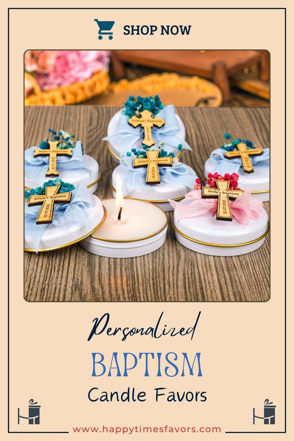 Baptism Favors, Scented Candles, Metal Box Candle, Baptism Candles, Personalized Candle Favors, Baby Shower, Baptism Gifts, First Communion