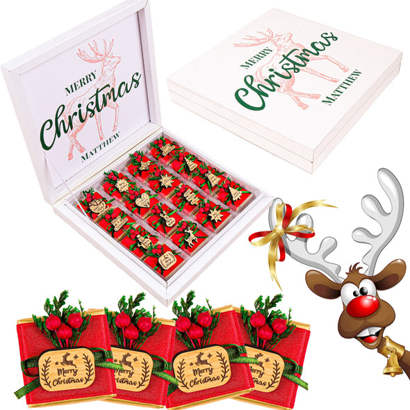 Christmas Chocolate Box, Christmas Present Idea Chocolate Favor, Christmas Chocolate Gift, Xmas Gift Idea, Noel Gift, Christmas Gifts for Girlfriend, Xmas Chocolate Box, Holiday Chocolate Designed by Happy Times Favors, a handmade gift shop ideal for christmas present idea unique Christmas gift Noel gift Christmas chocolate gift box Xmas Gift