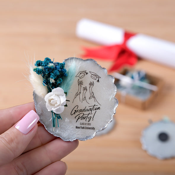 Graduation Party Favors, Epoxy Magnet, Class of 2025, Graduation Favors,Custom Fridge Magnet, 2025 Graduation Magnet Favor, Grad Party Favor Discover Happy Times Favors' handmade graduation favors custom epoxy magnets - save the date magnet, personalized magnet, 2025 graduation, college graduation.
