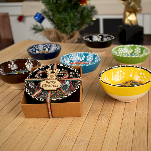 Turkish Cini Porcelain Bowl Christmas Favors, Christmas Party Favors, New Year Xmas Favors Coworker Happy Holiday Favors Items designed by Happy Times Favors, a handmade gift shop. We designed this tile/ceramic/porcelain bohemian theme wedding favor ideas, boho gifts, handmade candy bowl, Best for Wedding Gift, Bridal Shower gift, Baby Shower gift, Christening gift, Baptism gift, Graduation gift, birthday gift or any Party favors.
