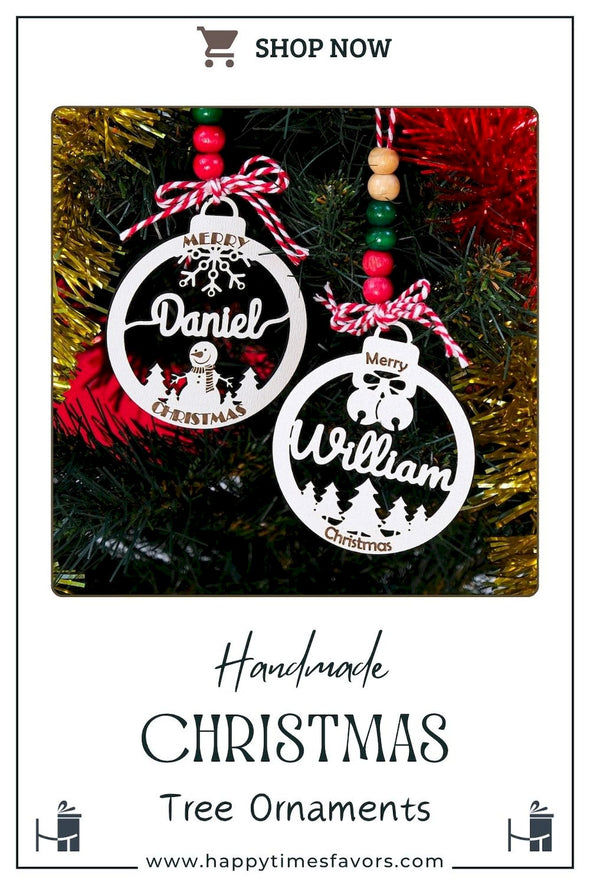These items make great holiday gifts. Perfect for Christmas, Noel, New Year, X-mas, and Thanksgiving, they make a unique and thoughtful gesture for guests or thank you presents. Personalized Christmas Tree Ornaments, Handmade New Year Favors, and Custom Christmas Gifts - all in one!